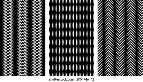 Patrones sin foco en blanco y negro con efecto de ilusión óptica. Ilustración del vector