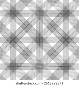 Black and white Seamless Plaid background check pattern. Black and white square and Check fabric plaid pattern background design. EPS vector illustration