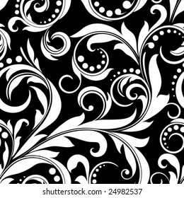 Black and white seamless from  plant(can be repeated and scaled in any size)