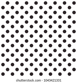 Black and white seamless polka dot pattern vector