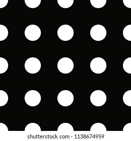 Black and white seamless polka dot pattern vector