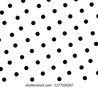 black and white seamless polka dot pattern vector