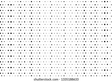 Black and white seamless polka dot pattern vector