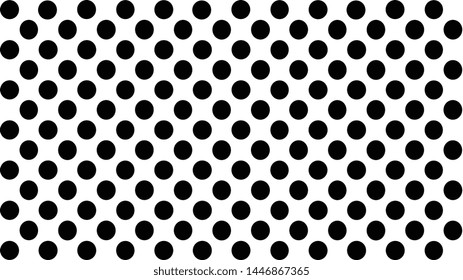 Black and white seamless polka dot pattern vecto