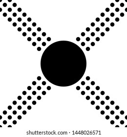 Black and white seamless polka dot pattern. cross or plus sign. vector modern design illustration