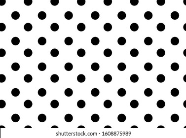 Black and white seamless polka dot pattern vector