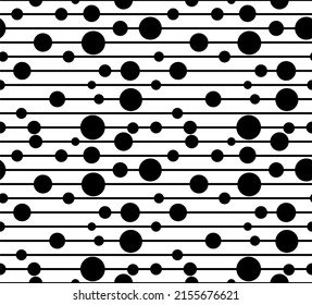 Black and white seamless polka dot pattern vector.Seamless polka dot pattern. Black dots on white background. Vector illustration.Black round spots texture. Circles embroidery background. Polka dot.