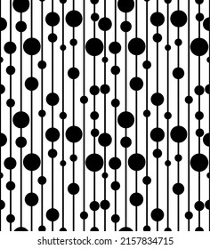 Vector de patrón de puntos de polka sin soldadura en blanco y negro. Patrón de puntos de polka sin soldadura. Puntos negros sobre fondo blanco. Ilustración vectorial.Textura de manchas redondas negras. Los círculos bordean el fondo. Punto Polka.