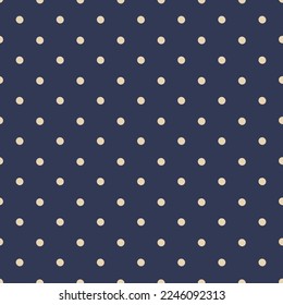 Black and white seamless polka dot pattern vector. Random spots hand-drawn.