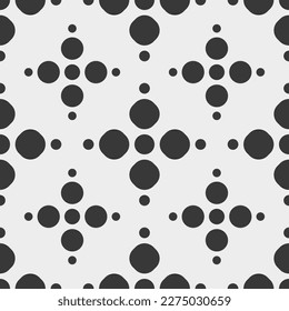 Black and white seamless polka dot pattern vector