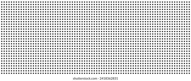 Fondo vectorial del patrón de puntos de polka blanco y negro sin soldadura.  patrón transparente con puntos. Papel de cuadrícula. Hoja en blanco de papel de nota, cuaderno escolar.