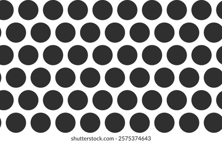 Black and white seamless polka dot pattern vector