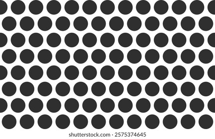 Black and white seamless polka dot pattern vector