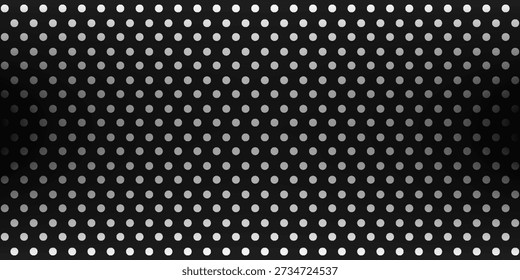 Black and white seamless polka dot pattern vector