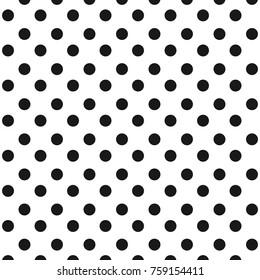 Black and white seamless polka dot pattern vector