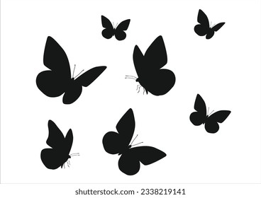 black white seamless repeating butterfly design art