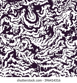 Black and White Seamless Skin Texture for Textile Design. Chaotic Vector Background