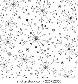 black and white seamless snowflakes