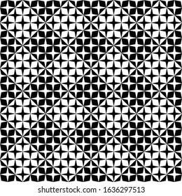 Black and white seamless star pattern background design - geometrical abstract vector graphic