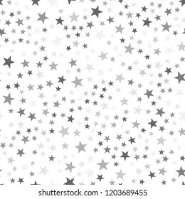 Black and white seamless stars seamless texture. Festive, luxury or network graphic design concept. Vector illustration