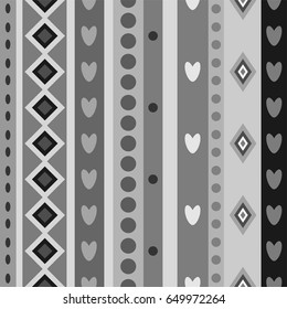 Black white seamless stripes pattern. 