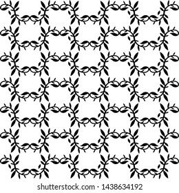 Black and white seamless texture of the branches. Abstract monochrome poly background with repeat tiles. Vector  pattern of trendy design.