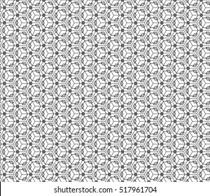 Black and white Seamless texture of cubes. Optical illusion. Vector illustration.
