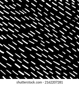 Schwarz-Weiß-Textur auf schwarz-viertem Hintergrund. Diagonale Richtung der weißen Schlaganfälle. Boho. Verwendet für den Druck auf Papier, Stoff, Verpackung, Tapete. EPS10.