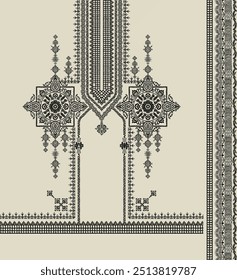 Black and White Seamless Traditional Pattern Seamless Traditional Background Paisley Indian motif