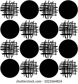 Black and white seamless vector background