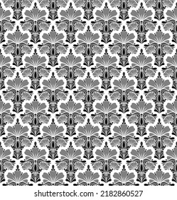 FONDO DE VECTOR NEGRO Y BLANCO SIN MAREO EN ESTILO ART NOUVEAU CON BOUQUET DE FLORES