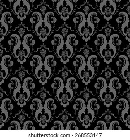 Black and white seamless vector. with classic pattern.