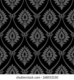 Black and white seamless vector. with classic pattern.