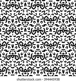 Black and white seamless vector geometric pattern
