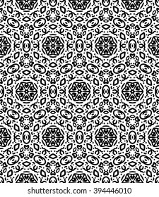 Black and white seamless vector geometric pattern