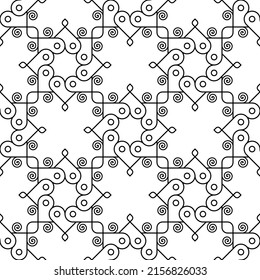 Black and white seamless vector illustrations. Coloring page, colouring  book for adults and children. Line pattern design. Decorative abstract geometric linear background. Easy to edit color and line