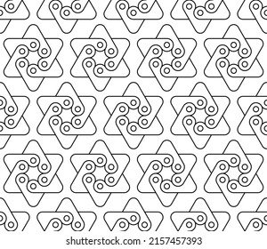 Black and white seamless vector illustrations. Coloring page, colouring  book for adults and children. Line pattern design. Decorative abstract geometric linear background. Easy to edit color and line