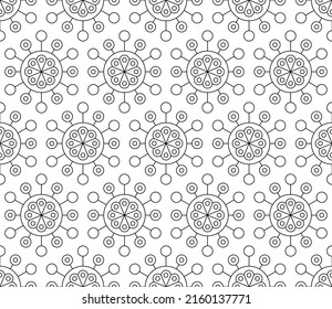 
Black and white seamless vector illustrations. Coloring page, colouring  book for adults and children. Line pattern design. Decorative abstract geometric linear background. Easy edit color and line