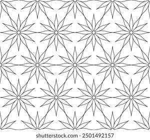 Black and white seamless vector illustrations. Coloring page, colouring book for adults and children. Line pattern design. Decorative abstract geometric linear background. Easy to edit color and line