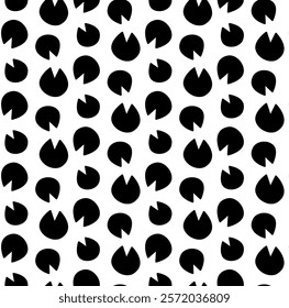 Black and white seamless vector pattern of shod horse hoof prints in silhouette. Equine footprints. Horseshoes of pony, donkey, mule.  Isolated on white background. Print, textile, wrapping paper
