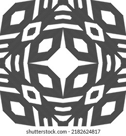 black white Seamless vector weaving pattern. geometric of striped elements