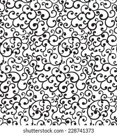 black and white seamless vintage pattern, vector