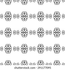 black and white Seamless vintage pattern. 