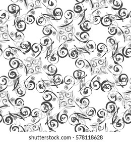 Black and white seamless vintage pattern.