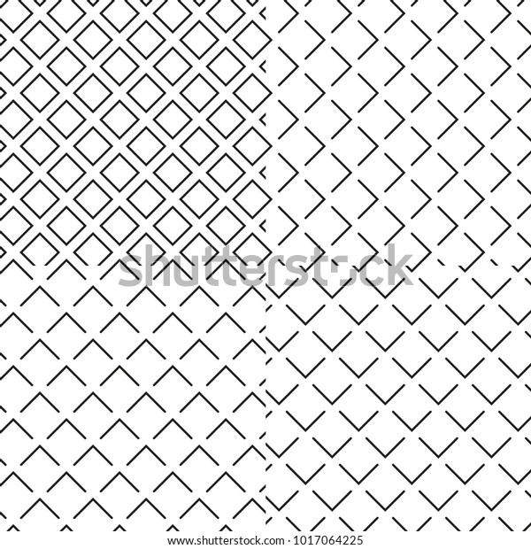 白黒のシームレスなウェハーワッフルテクスチャーパターンセット ベクターイラストの背景 のベクター画像素材 ロイヤリティフリー
