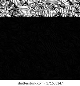  Black and white seamless wave pattern