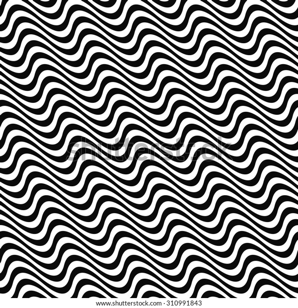 Black White Seamless Wave Pattern Stock Vector (Royalty Free) 310991843 ...