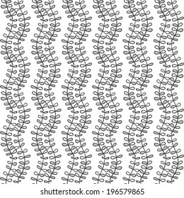 black and white seamless wavy branches