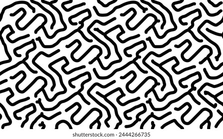 Black and white seamless wavy lines pattern