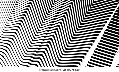 Preto e branco sem costura zig zag padrão abstrato fundo